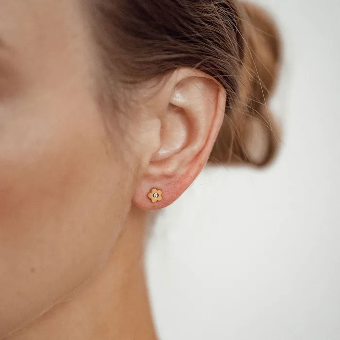 Earrings Hey Happiness Petite Flower Stud Earrings Gold Earrings Hey Happiness Petite Flower Stud Earrings Gold