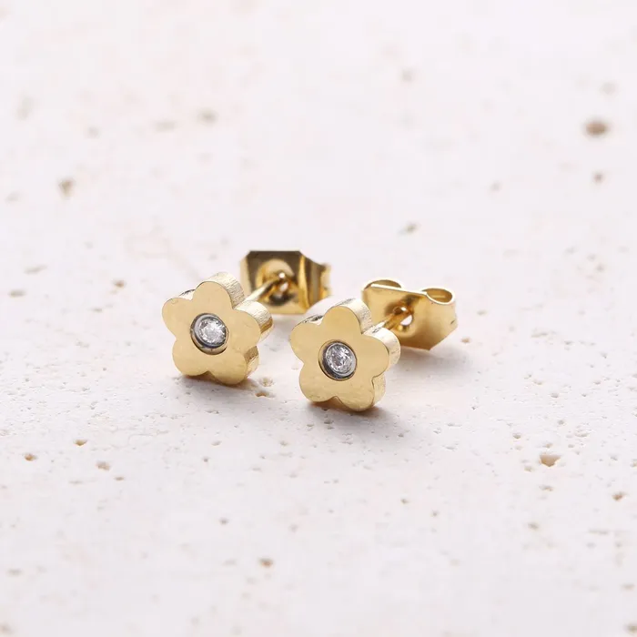 Earrings Hey Happiness Petite Flower Stud Earrings Gold Earrings Hey Happiness Petite Flower Stud Earrings Gold