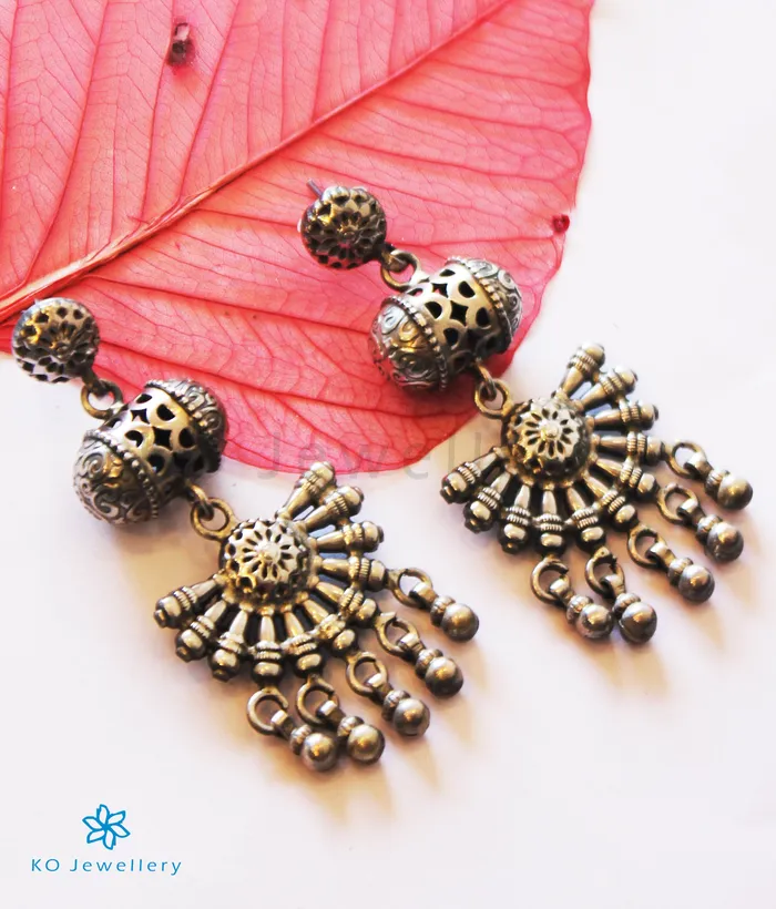 Earrings Jaipur The Sarayu Silver Antique Earrings