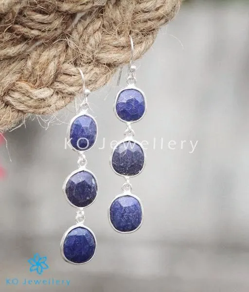 Earrings The Nila Silver Lapis Gemstone Earrings Gemstone