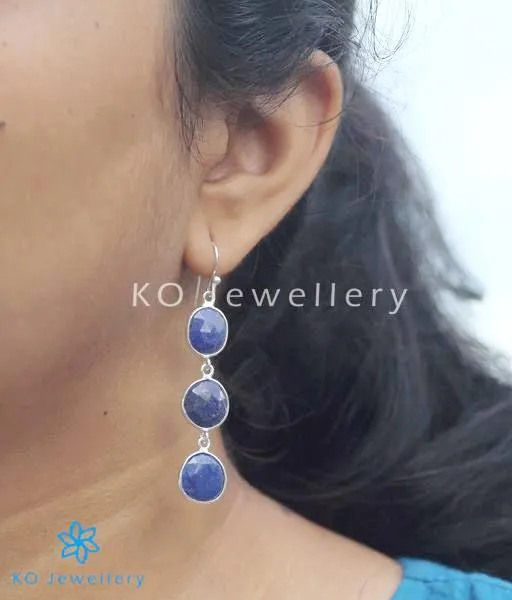 Earrings The Nila Silver Lapis Gemstone Earrings Gemstone