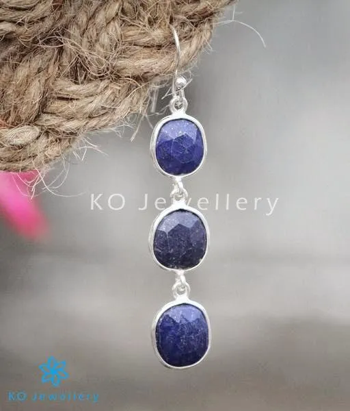 Earrings The Nila Silver Lapis Gemstone Earrings Gemstone