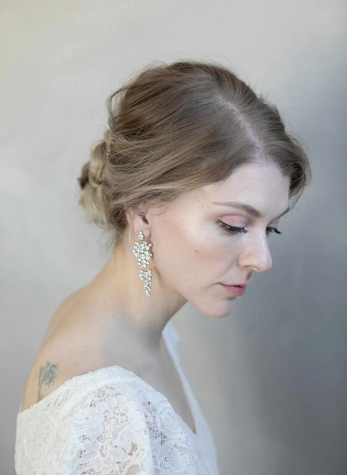 Earrings twigs honey Champagne bubbles drop earrings Style 976
