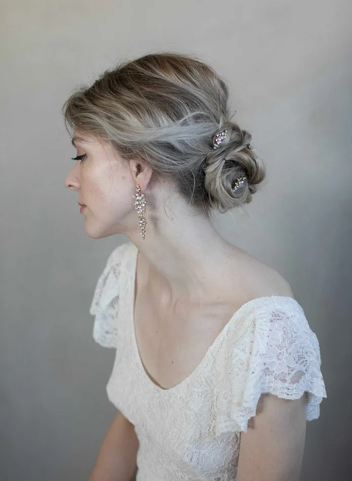 Earrings twigs honey Champagne bubbles drop earrings Style 976