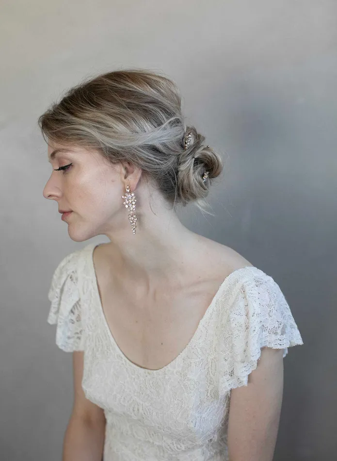 Earrings twigs honey Champagne bubbles drop earrings Style 976