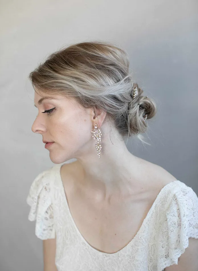 Earrings twigs honey Champagne bubbles drop earrings Style 976