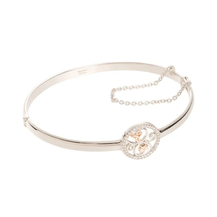 Galway Rings Galway Trinity Knots And Shamrocks Rose Gold And Silver Bangle Galway Rings Galway Trinity Knots And Shamrocks Rose Gold And Silver Bangle