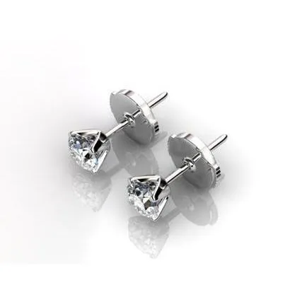 GB 15 Ct Round Cut Natural Earth Mined Diamond Women Stud Earring 14K White Gold Earrings GB 15 Ct Round Cut Natural Earth Mined Diamond Women Stud Earring 14K White Gold Earrings