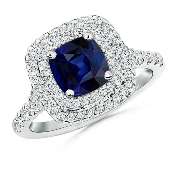 GB 550 Carats Sri Lanka Sapphire And Natural Earth Mined Diamonds Ring White Gold 14K Rings GB 550 Carats Sri Lanka Sapphire And Natural Earth Mined Diamonds Ring White Gold 14K Rings