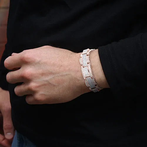 GB Bracelets 20 Carats Pave Set Princess Cut Natural Earth Mined Diamond Men Bracelet White Gold 14K GB Bracelets 20 Carats Pave Set Princess Cut Natural Earth Mined Diamond Men Bracelet White Gold 14K