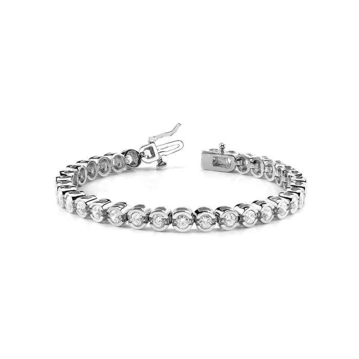 GB Bracelets 2178 Carats Round Cut Natural Earth Mined Diamonds White Gold 14K Tennis Bracelet GB Bracelets 2178 Carats Round Cut Natural Earth Mined Diamonds White Gold 14K Tennis Bracelet