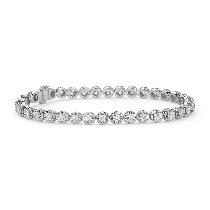 GB Bracelets 440 Carats Round Cut Natural Earth Mined Diamonds Bracelet 14K White Gold New GB Bracelets 440 Carats Round Cut Natural Earth Mined Diamonds Bracelet 14K White Gold New
