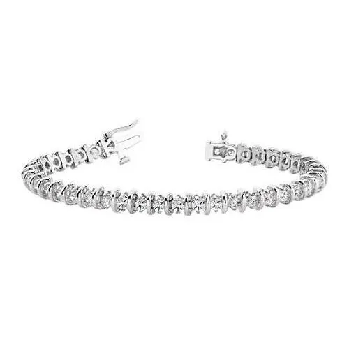 GB Bracelets 4 Carat Round Prong Setting Real Natural Earth Mined Diamond Tennis Bracelet Solid Gold White GB Bracelets 4 Carat Round Prong Setting Real Natural Earth Mined Diamond Tennis Bracelet Solid Gold White