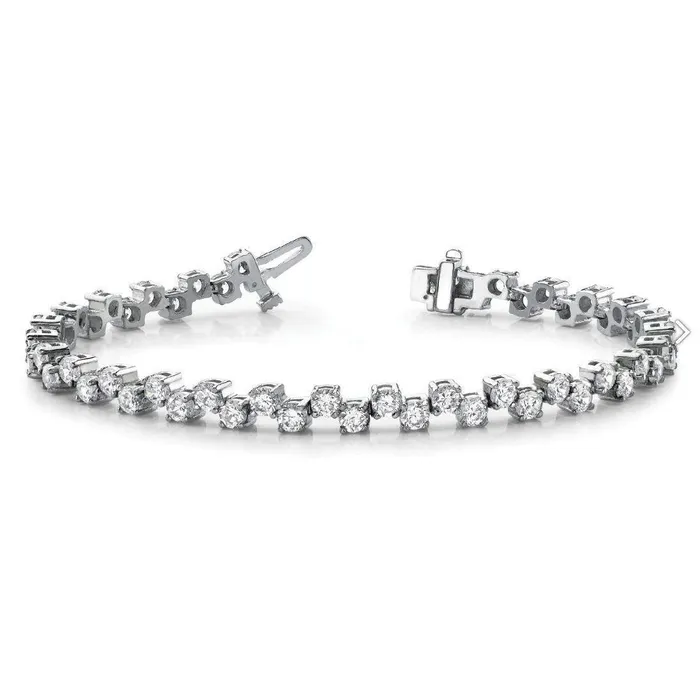 GB Bracelets 540 Carats Round Brilliant Cut Natural Earth Mined Diamond Tennis Bracelet White Gold GB Bracelets 540 Carats Round Brilliant Cut Natural Earth Mined Diamond Tennis Bracelet White Gold