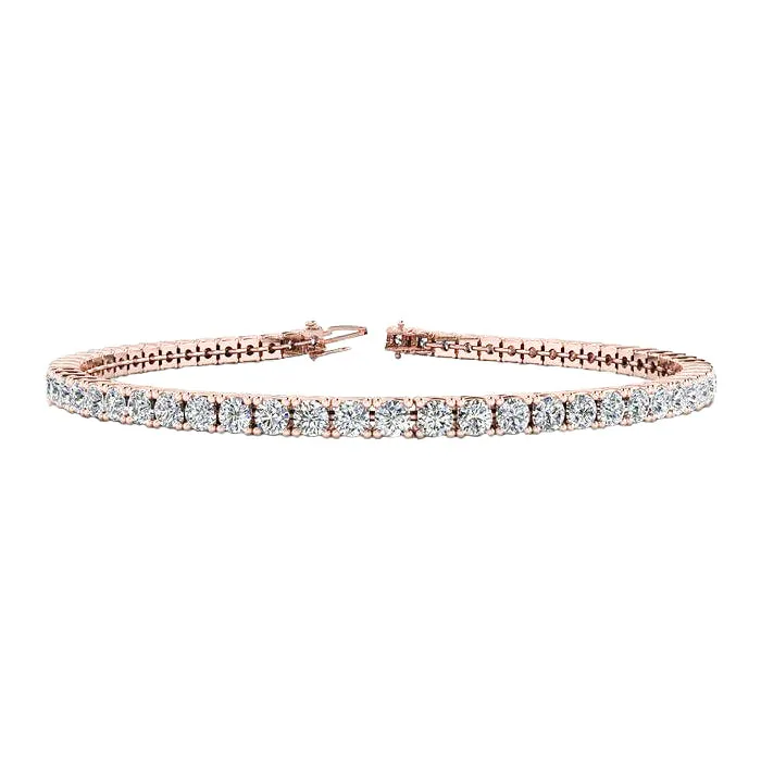 GB Bracelets Rose Gold 14K 660 Carats Round Brilliant Cut Natural Earth Mined Diamonds Tennis New GB Bracelets Rose Gold 14K 660 Carats Round Brilliant Cut Natural Earth Mined Diamonds Tennis New
