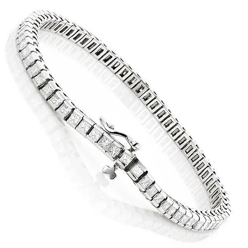 GB Channel Set Tennis Bracelet 7 Carats Natural Earth Mined Diamonds White Gold 14K New Bracelets GB Channel Set Tennis Bracelet 7 Carats Natural Earth Mined Diamonds White Gold 14K New Bracelets