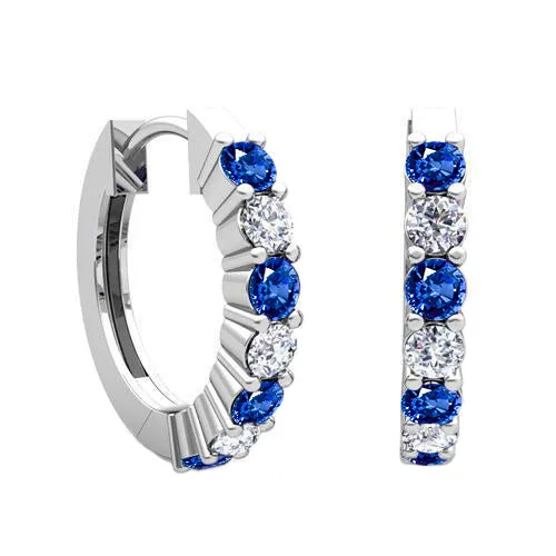 GB Earrings 350 Ct Sri Lanka Sapphire Natural Earth Mined Diamonds Lady Hoop Earrings White Gold 14K GB Earrings 350 Ct Sri Lanka Sapphire Natural Earth Mined Diamonds Lady Hoop Earrings White Gold 14K