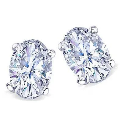 GB Earrings 3 Carat G Si1 Natural Earth Mined Diamond Stud Earring Jewelry WG Lady Earrings Pair