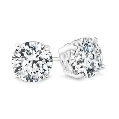 GB Earrings 6 Carat Round Cut Natural Earth Mined Diamond Stud Earrings White Gold 14K GB Earrings 6 Carat Round Cut Natural Earth Mined Diamond Stud Earrings White Gold 14K