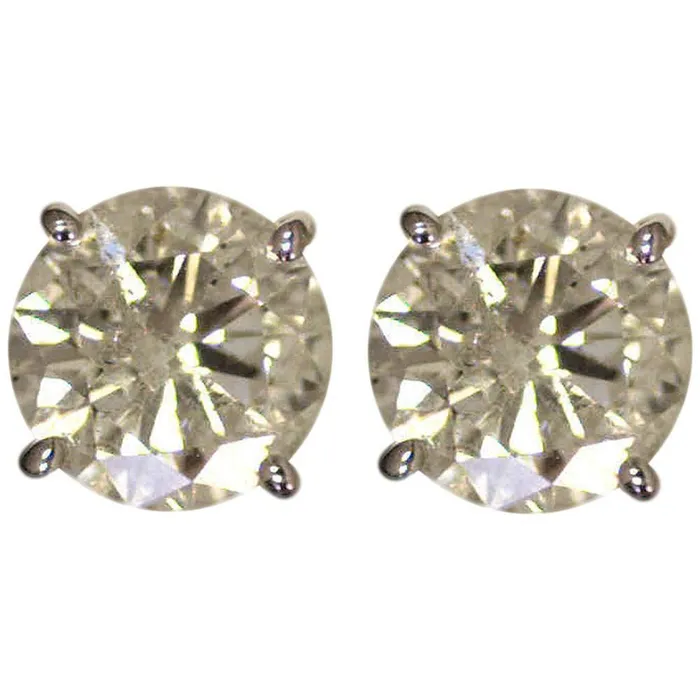 GB Earrings Big 6 Carat Natural Earth Mined Diamonds Stud Earrings White Gold New GB Earrings Big 6 Carat Natural Earth Mined Diamonds Stud Earrings White Gold New