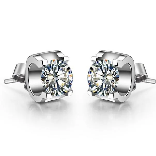 GB Earrings Round Brilliant Natural Earth Mined Diamond Stud Earring 190 Ct White Gold Lady Jewelry GB Earrings Round Brilliant Natural Earth Mined Diamond Stud Earring 190 Ct White Gold Lady Jewelry
