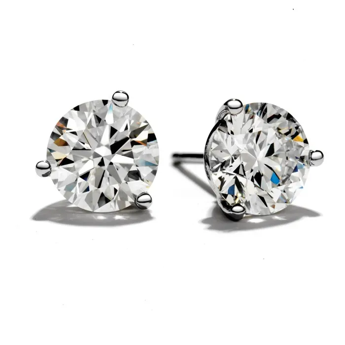 GB Earrings Round Shaped Natural Earth Mined Diamond Stud Earring D Vvs1 14K Gold GB Earrings Round Shaped Natural Earth Mined Diamond Stud Earring D Vvs1 14K Gold