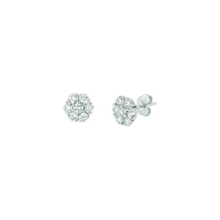 GB Earrings Stud Natural Earth Mined Diamond Earrings 104 Carats 14K White Gold GB Earrings Stud Natural Earth Mined Diamond Earrings 104 Carats 14K White Gold