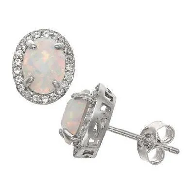 GB Earrings White Gold 14K 1080 Carats Opal Pave Natural Earth Mined Diamonds Stud Halo Earrings GB Earrings White Gold 14K 1080 Carats Opal Pave Natural Earth Mined Diamonds Stud Halo Earrings