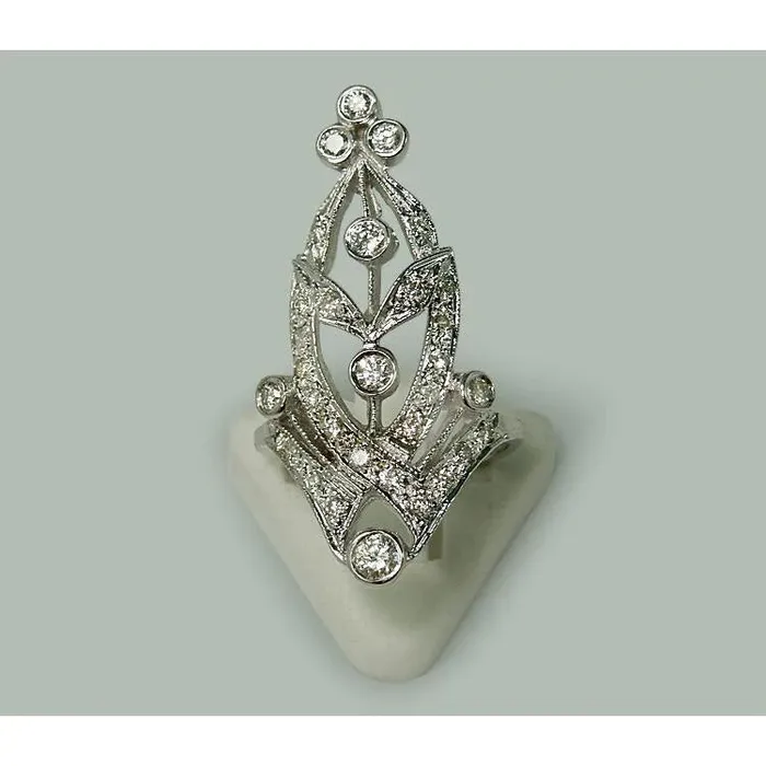 GB Like La Belle Epoque Jewelry Marquise Shape Round Real Natural Earth Mined Diamond Ring Rings GB Like La Belle Epoque Jewelry Marquise Shape Round Real Natural Earth Mined Diamond Ring Rings