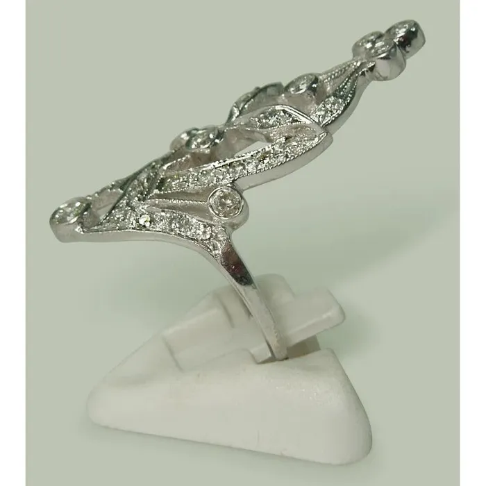 GB Like La Belle Epoque Jewelry Marquise Shape Round Real Natural Earth Mined Diamond Ring Rings