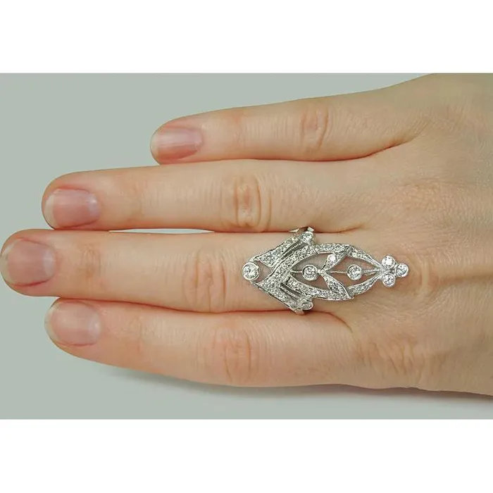 GB Like La Belle Epoque Jewelry Marquise Shape Round Real Natural Earth Mined Diamond Ring Rings