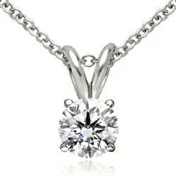GB Necklaces Prong Set Solitaire Round Cut Natural Earth Mined Diamond Pendant White Gold 14K 1 Ct GB Necklaces Prong Set Solitaire Round Cut Natural Earth Mined Diamond Pendant White Gold 14K 1 Ct