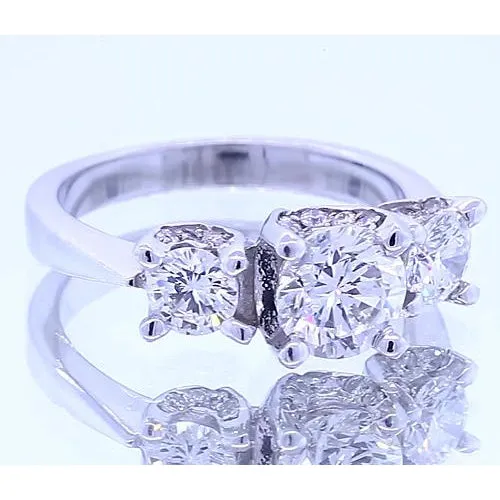 GB Rings 150 Carats Three Stone Engagement Ring 4 Prong Set Jewelry Natural Earth Mined Diamond GB Rings 150 Carats Three Stone Engagement Ring 4 Prong Set Jewelry Natural Earth Mined Diamond