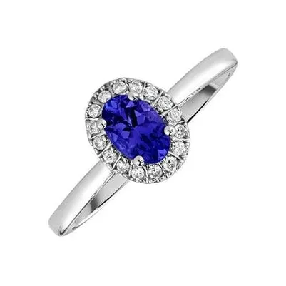 GB Rings 17 Carats Oval Tanzanite With Round Natural Earth Mined Diamonds Ring Gold White 14K GB Rings 17 Carats Oval Tanzanite With Round Natural Earth Mined Diamonds Ring Gold White 14K