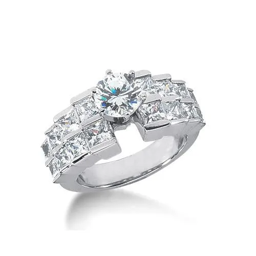 GB Rings 351 Carat Real Natural Earth Mined Diamond Solitaire With Accents Anniversary Ring Jewelry