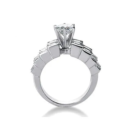 GB Rings 351 Carat Real Natural Earth Mined Diamond Solitaire With Accents Anniversary Ring Jewelry