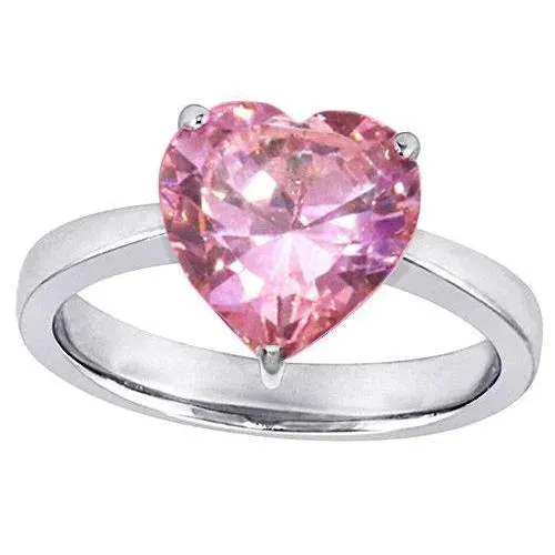 GB Rings Pink Solitaire Heart Sapphire Engagement Ring