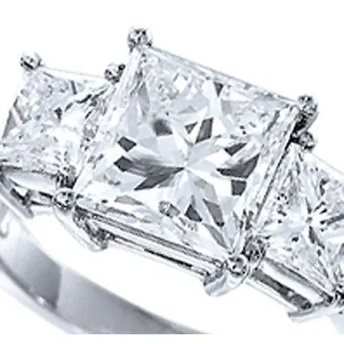 GB Rings Three Stone Princess Cut Natural Earth Mined Diamond Women Ring 251 Carat White Gold GB Rings Three Stone Princess Cut Natural Earth Mined Diamond Women Ring 251 Carat White Gold