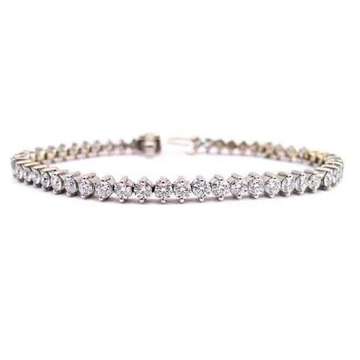 GB Round Cut 5 Carats Natural Earth Mined Diamonds Tennis Bracelet WG 14K Bracelets GB Round Cut 5 Carats Natural Earth Mined Diamonds Tennis Bracelet WG 14K Bracelets