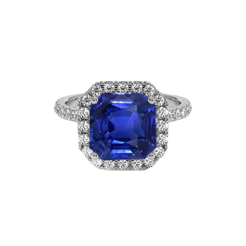 Halo Round Natural Earth Mined Diamond Asscher Cut Blue Sapphire Ring 575 Carats New HarryChadEntcom Rings Halo Round Natural Earth Mined Diamond Asscher Cut Blue Sapphire Ring 575 Carats New HarryChadEntcom Rings