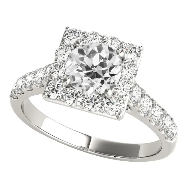 Halo Wedding Ring Round Old European Natural Earth Mined Diamond 550 Carats Prong Set HarryChadEntcom Rings Halo Wedding Ring Round Old European Natural Earth Mined Diamond 550 Carats Prong Set HarryChadEntcom Rings