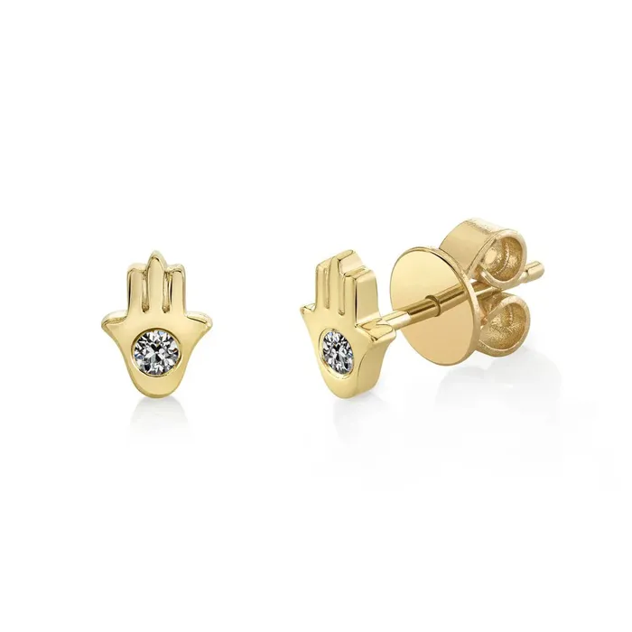 Hamsa Hand Natural Diamond Stud Earrings 1 Carat Yellow Gold Old Miner HarryChadEntcom Earrings Hamsa Hand Natural Diamond Stud Earrings 1 Carat Yellow Gold Old Miner HarryChadEntcom Earrings