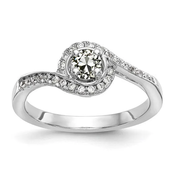 HarryChadEntcom 14K Gold Halo Round Old Cut Natural Earth Mined Diamond Ring Twisted Shank 225 Carats Rings HarryChadEntcom 14K Gold Halo Round Old Cut Natural Earth Mined Diamond Ring Twisted Shank 225 Carats Rings