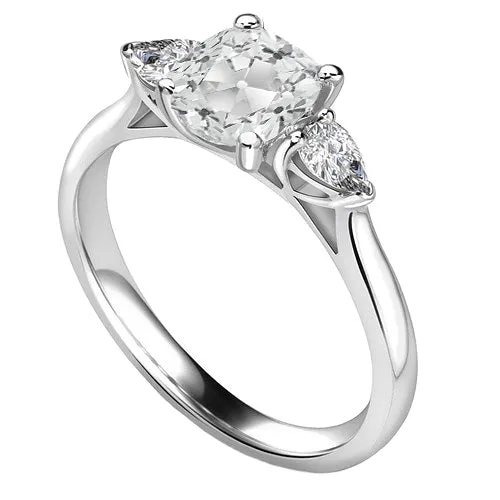 HarryChadEntcom 3 Stone Pear Natural Earth Mined Diamond Cushion Old Miner Gold Anniversary Ring Rings HarryChadEntcom 3 Stone Pear Natural Earth Mined Diamond Cushion Old Miner Gold Anniversary Ring Rings