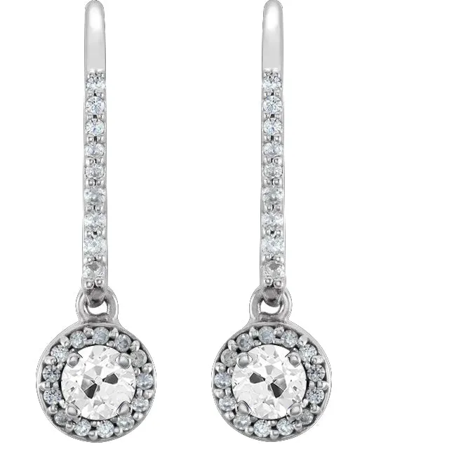 HarryChadEntcom 5 Carats Natural Earth Mined Diamond Halo Drop Earrings Round Shape Old Cut White Gold Earrings HarryChadEntcom 5 Carats Natural Earth Mined Diamond Halo Drop Earrings Round Shape Old Cut White Gold Earrings
