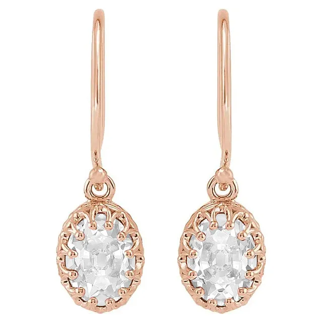 HarryChadEntcom Earrings Earth Mined Diamond Drop Earrings 6 Ct Oval Old Cut Rose Gold Fish Hooks HarryChadEntcom Earrings Earth Mined Diamond Drop Earrings 6 Ct Oval Old Cut Rose Gold Fish Hooks