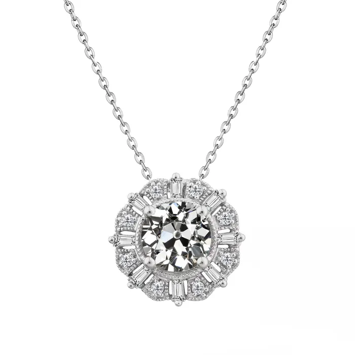 HarryChadEntcom Earth Mined Diamond Pendant 250 Carats Baguette Old Cut Gold Jewelry Necklaces