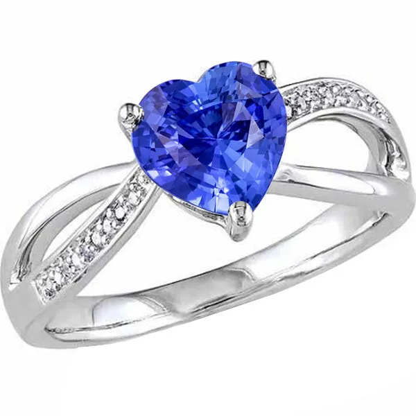 HarryChadEntcom Ladies Heart Gemstone Blue Sapphire Ring 350 Carats Split Shank Jewelry Rings HarryChadEntcom Ladies Heart Gemstone Blue Sapphire Ring 350 Carats Split Shank Jewelry Rings