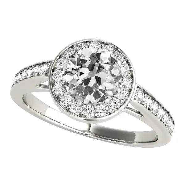 HarryChadEntcom Rings 14K Gold Halo Natural Earth Mined Diamond Ring Round Old Cut 475 Carats Ladies Jewelry HarryChadEntcom Rings 14K Gold Halo Natural Earth Mined Diamond Ring Round Old Cut 475 Carats Ladies Jewelry