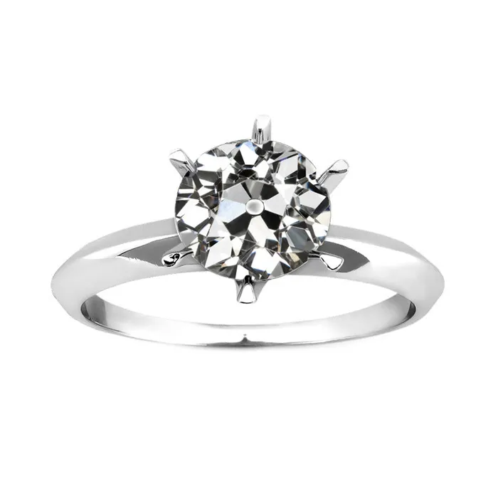 HarryChadEntcom Rings 2 Carats Old Cut Mined Diamond Solitaire Engagement Ring Prong Style HarryChadEntcom Rings 2 Carats Old Cut Mined Diamond Solitaire Engagement Ring Prong Style